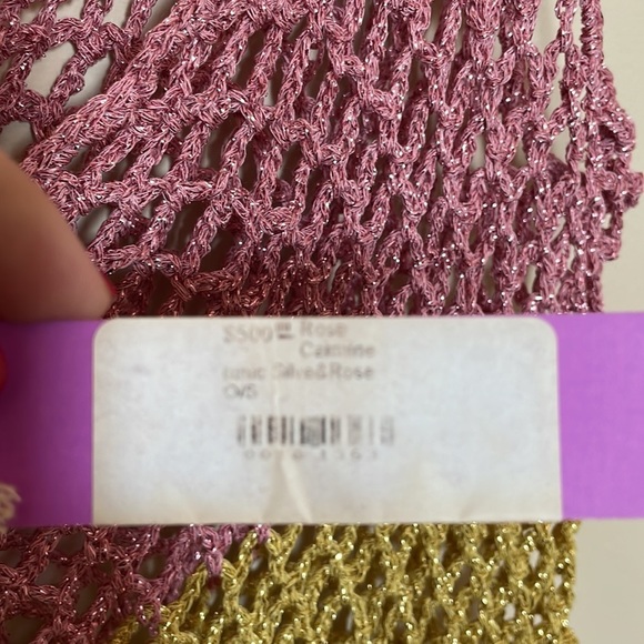 Rose Carmine Multicolor Metallic Crochet Handmade Tank Top - Picture 2 of 7